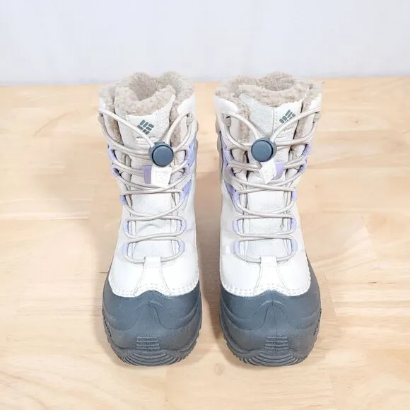 Columbia Bugaboot Celsius Boots Youth Sz 2 Waterproof 400g Fawn Frosted Purple
