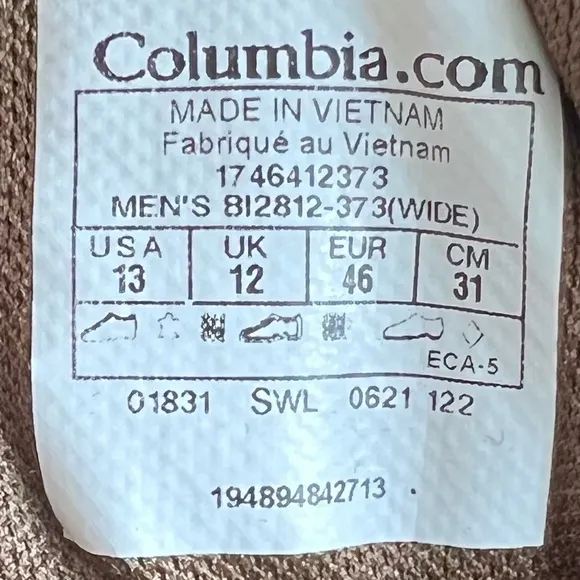 Columbia Newton Ridge Plus II Suede Waterproof Men's Boot Size 13 Wide