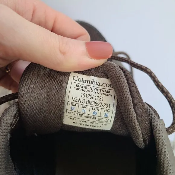 Columbia Techlite Trailhawk Omni Grip Hiking Shoes Brown Men’s 12 Excellent Cond