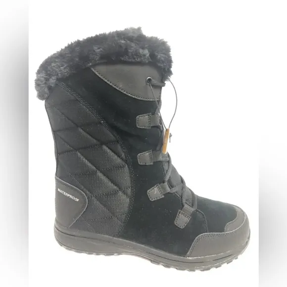 Columbia Women’s Ice Maiden II, Black Waterproof Winter Boots, Size 9M