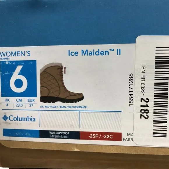 Columbia Women's Ice Maiden II, Waterproof Winter Snow Boots Brown, Size 6 M
