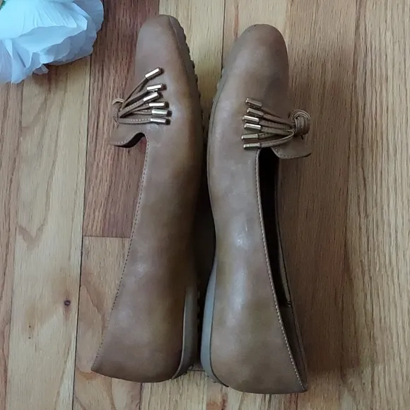 Comfortview Brown Tassell Bow Loafers Size 11WW