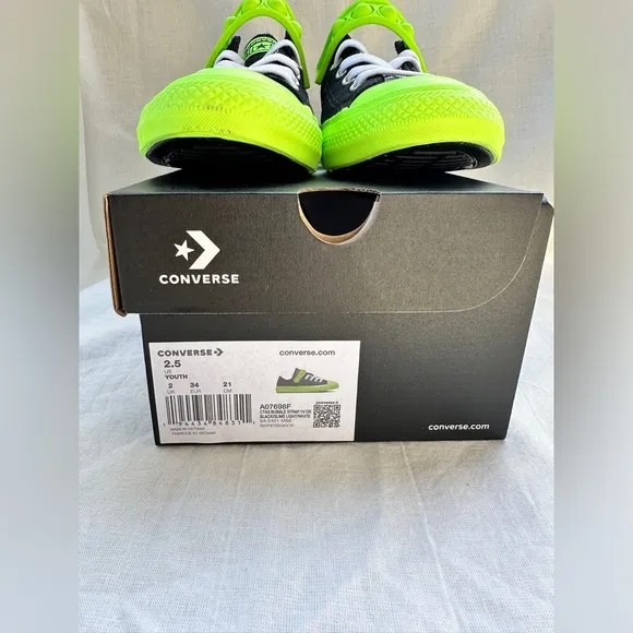 CONVERSE Kids All Star Bubble Strap Easy-On Brights Shoes Sneakers Sz 2.5 Youth