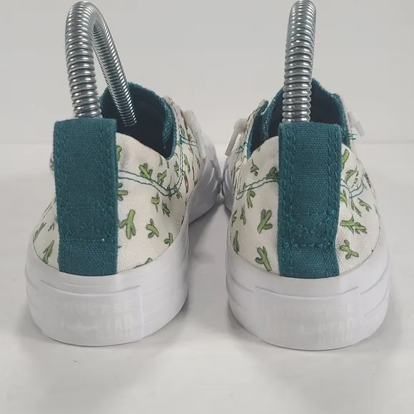 Converse Shoreline Slip On White Green Cactus Print Sneakers Women's Size 6
