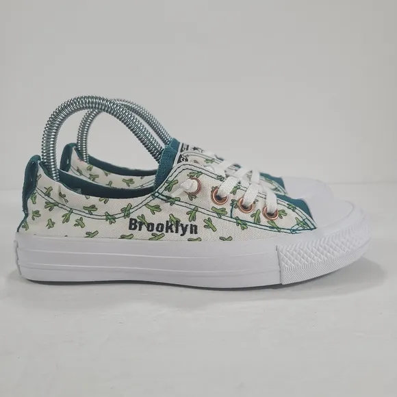 Converse Shoreline Slip On White Green Cactus Print Sneakers Women's Size 6