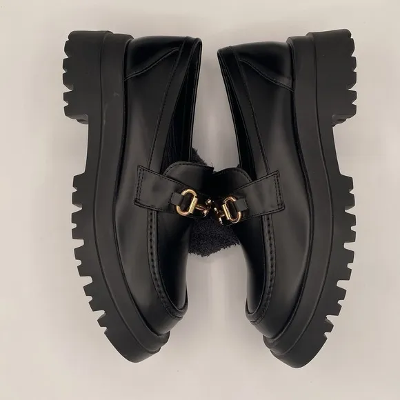 Cuccoo Platform Loafer Women's Black Shoes Size 8