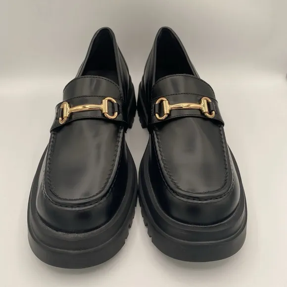 Cuccoo Platform Loafer Women's Black Shoes Size 8