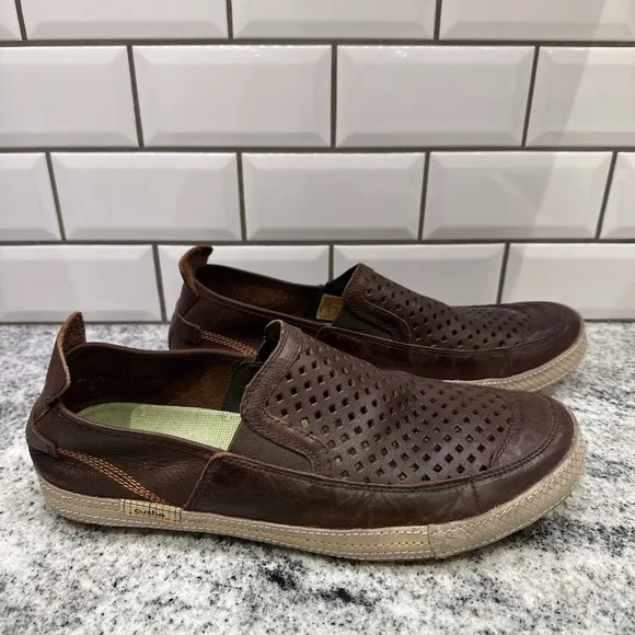 Cushe Shumakers Maek Slip On Shoes Leather Brown Mens Size 13