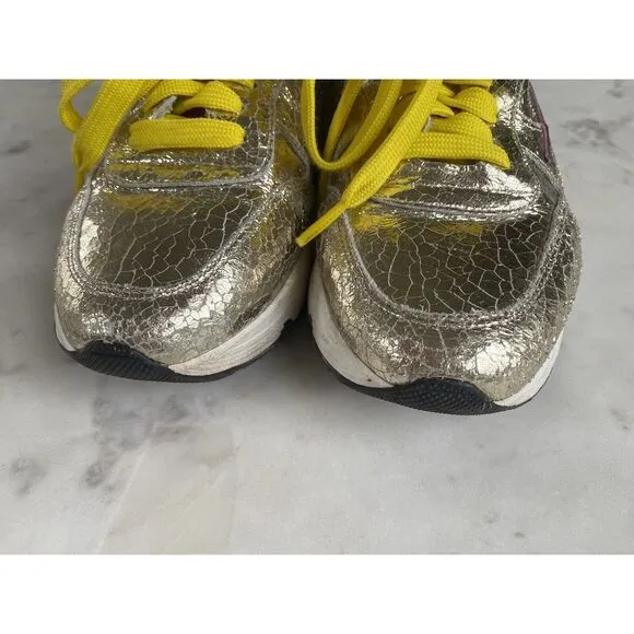 Cynthia Richard Lightning Treasure‎ Gold Women's 8 size 39 Sneakers Shoes $245