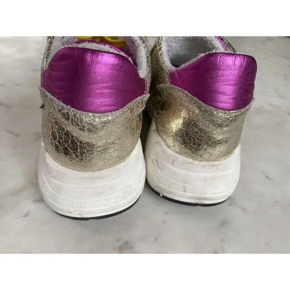 Cynthia Richard Lightning Treasure‎ Gold Women's 8 size 39 Sneakers Shoes $245