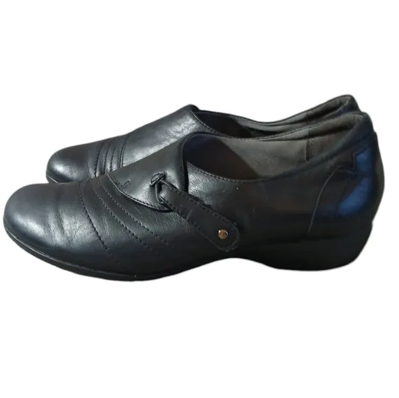 Dansko Franny Black Leather Comfort Shoes size 8