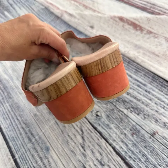Dansko Sandals Maci Rust Coral Nubuck Leather Slip On Shoes Women