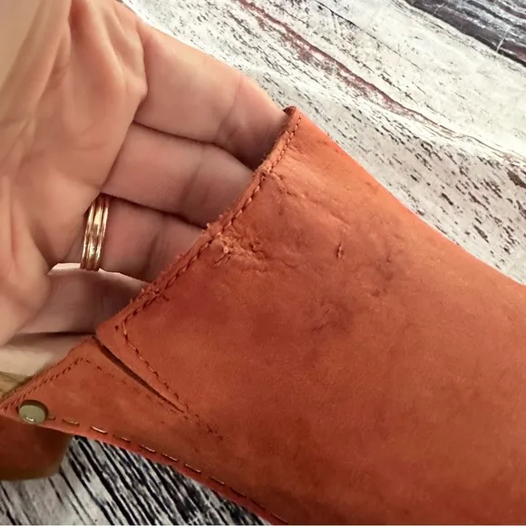 Dansko Sandals Maci Rust Coral Nubuck Leather Slip On Shoes Women