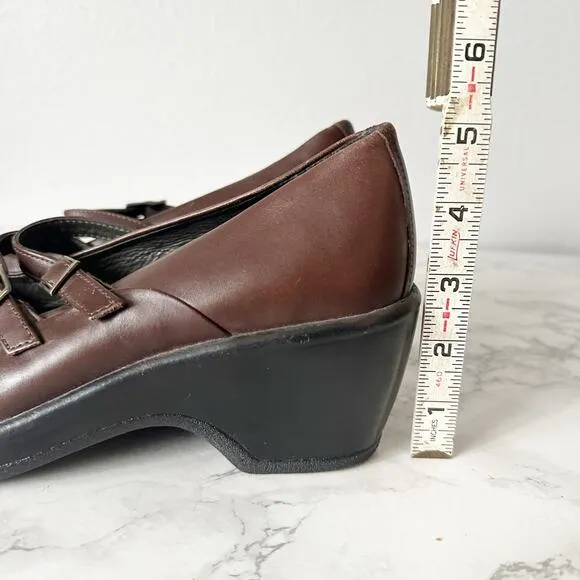 Dansko Smooth Dark Brown Leather Mary Jane Shoes Women’s EU Size 41 US Size 11