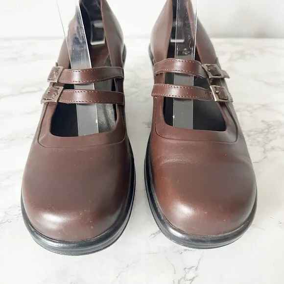 Dansko Smooth Dark Brown Leather Mary Jane Shoes Women’s EU Size 41 US Size 11