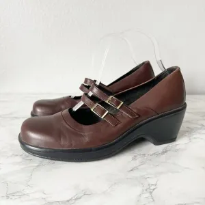Dansko Smooth Dark Brown Leather Mary Jane Shoes Women’s EU Size 41 US Size 11