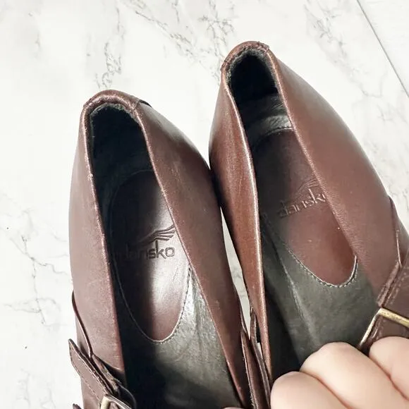 Dansko Smooth Dark Brown Leather Mary Jane Shoes Women’s EU Size 41 US Size 11