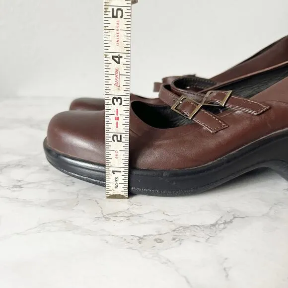 Dansko Smooth Dark Brown Leather Mary Jane Shoes Women’s EU Size 41 US Size 11