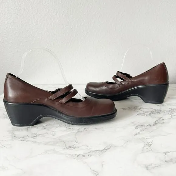Dansko Smooth Dark Brown Leather Mary Jane Shoes Women’s EU Size 41 US Size 11