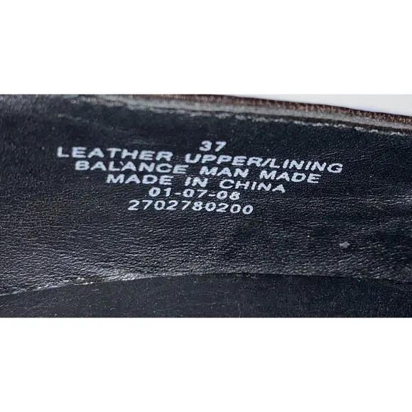 Dansko Sz 37 Us 6.5-7 Brown Leather Tara Mary Jane Hook And Loop Strap Shoes