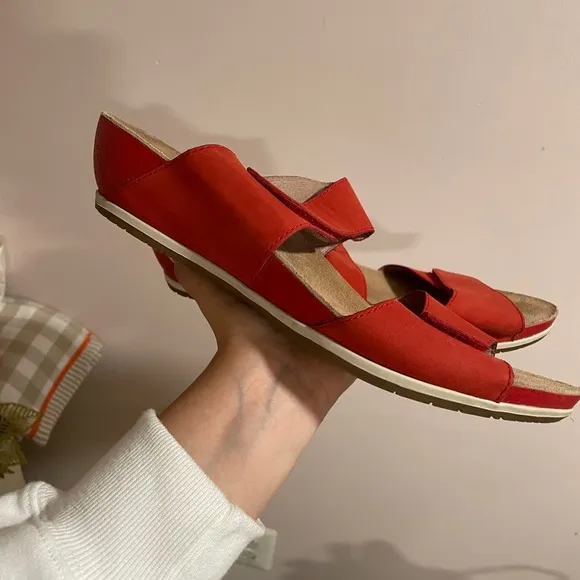 Dansko Vienna Milled Nubuck Leather Double Strap Slide Wedge Sandal Size 41