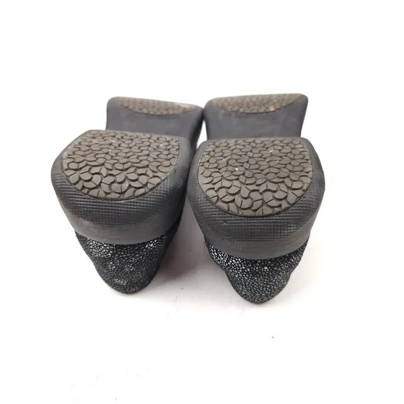 Dansko Winona Clogs Shoes Women's Size 38 US 7.5-8 Black Silver Comfort Slip On
