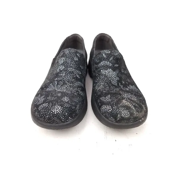 Dansko Winona Clogs Shoes Women's Size 38 US 7.5-8 Black Silver Comfort Slip On