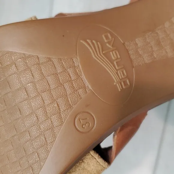 Dansko Women Ankle Leather Strap Heels Sandals Shoes sz 37/6.5-7
