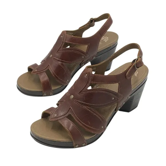 Dansko Women's Brown Leather Heeled Ankle Strap Sandals EU42 US11.5 NWOB