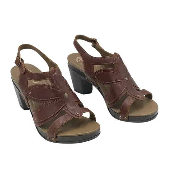 Dansko Women's Brown Leather Heeled Ankle Strap Sandals EU42 US11.5 NWOB