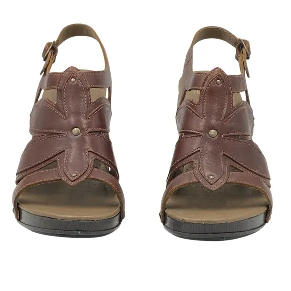 Dansko Women's Brown Leather Heeled Ankle Strap Sandals EU42 US11.5 NWOB