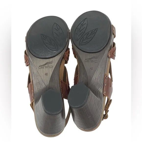 Dansko Women's Brown Leather Heeled Ankle Strap Sandals EU42 US11.5 NWOB