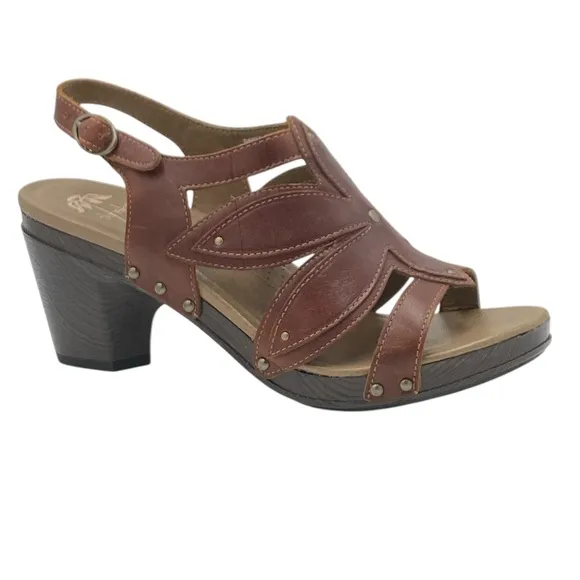 Dansko Women's Brown Leather Heeled Ankle Strap Sandals EU42 US11.5 NWOB