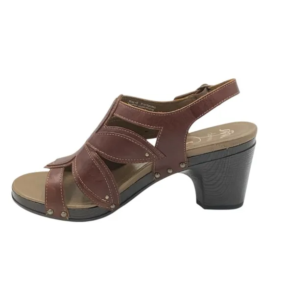 Dansko Women's Brown Leather Heeled Ankle Strap Sandals EU42 US11.5 NWOB