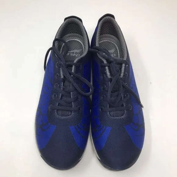 Dansko Womens Hanna Comfort Sneakers Shoes Blue Lace Up Geometric Size 40 9.5-10