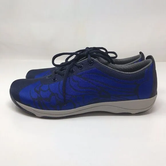 Dansko Womens Hanna Comfort Sneakers Shoes Blue Lace Up Geometric Size 40 9.5-10