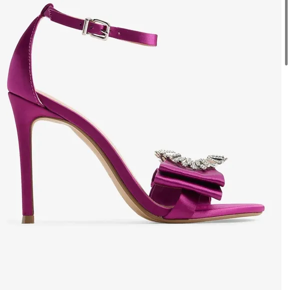 Dazzling sexy Rhinestone Embellished Bow High Heeled shoes