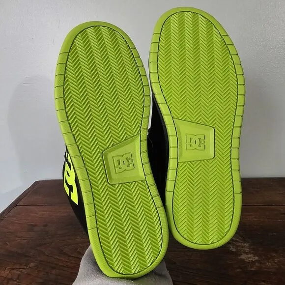 DC Shoes Mens Gaveler Skate Shoes Lime Green Black Size 7.5 ADYS100536-BL4