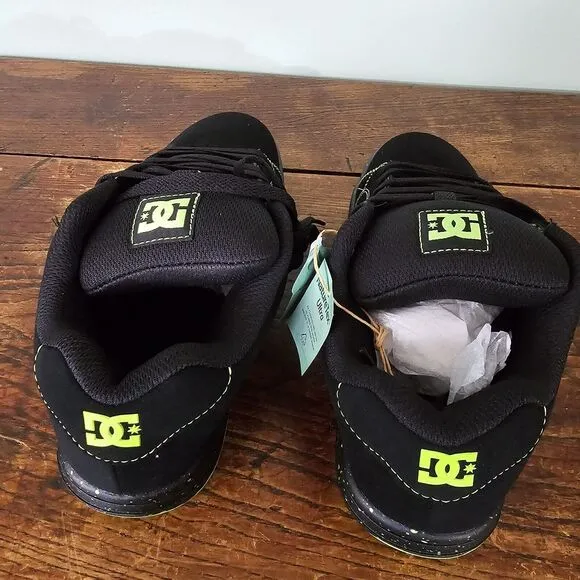 DC Shoes Mens Gaveler Skate Shoes Lime Green Black Size 7.5 ADYS100536-BL4