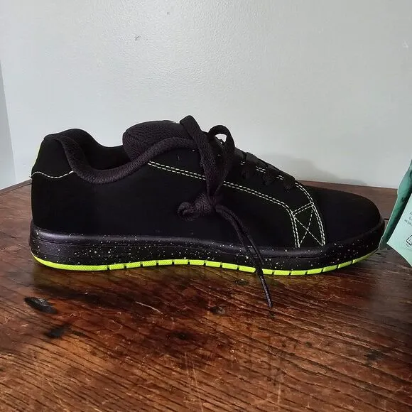DC Shoes Mens Gaveler Skate Shoes Lime Green Black Size 7.5 ADYS100536-BL4
