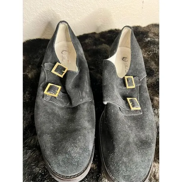 Del Toro  Black Velvet Mens Monk Strap shoes for 11