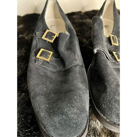 Del Toro  Black Velvet Mens Monk Strap shoes for 11