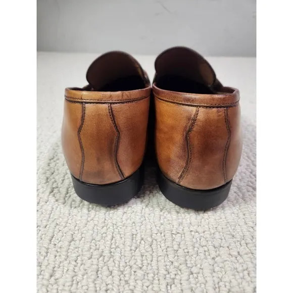 Di Bianco Scarpe Criss Cross Loafers Slip On Shoes Mens 11.5 Brown Leather Penny