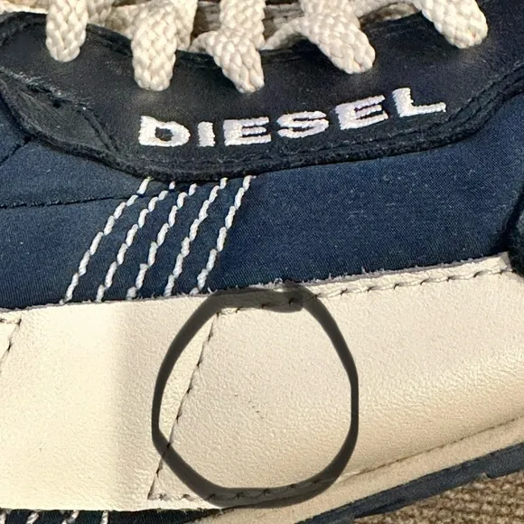 Diesel Blue and White Sneakers