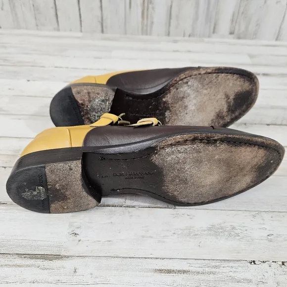 Dolce &amp; Gabanna Leather Monk Strap Shoes