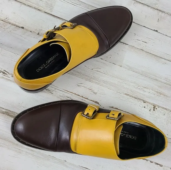 Dolce &amp; Gabanna Leather Monk Strap Shoes