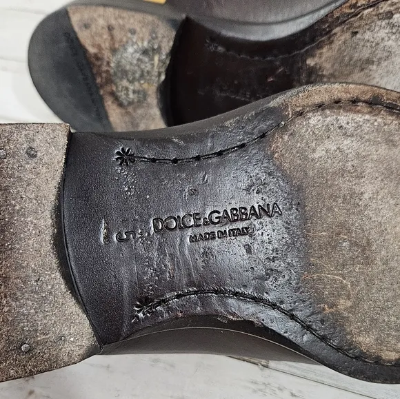 Dolce &amp; Gabanna Leather Monk Strap Shoes