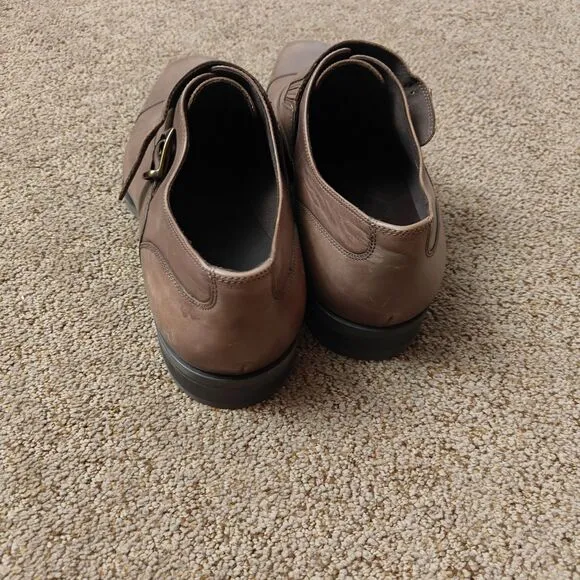 Donald J Pliner Men's Sergio-43 Brown Burnished Calf Monk Strap Shoes Size 15 M
