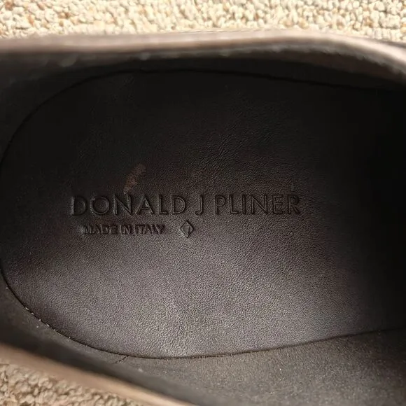 Donald J Pliner Men's Sergio-43 Brown Burnished Calf Monk Strap Shoes Size 15 M