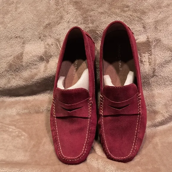 Donald J. Pliner Red Suede Loafers Men's